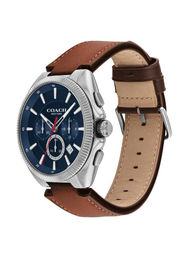 COACH  Jackson Collection Chronograph Quartz Watch For Men With Brown Leather Strap - 14602683 for Men | Best Price UAE